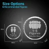 Size guide for YiYues 3D Sunflower Crystals, comparing the small 80x30mm disc for 1-2 figures against the large 150x60mm disc for 1-5 figures.